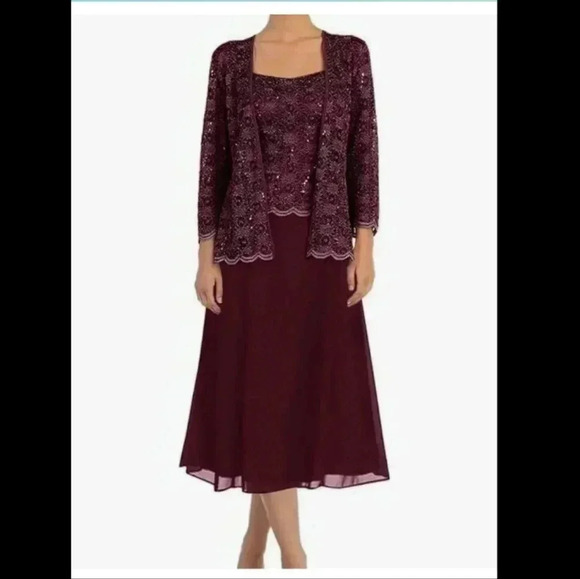 New Chiffon 2-Piece Mother of the Bride Dress with Jacket - Size 22 Plus - Picture 1 of 5